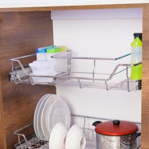 Canasta cromada bajo pozuelo Premium módulo 80 cm