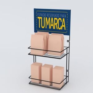 Exhibidor de mesa y pared 2 niveles